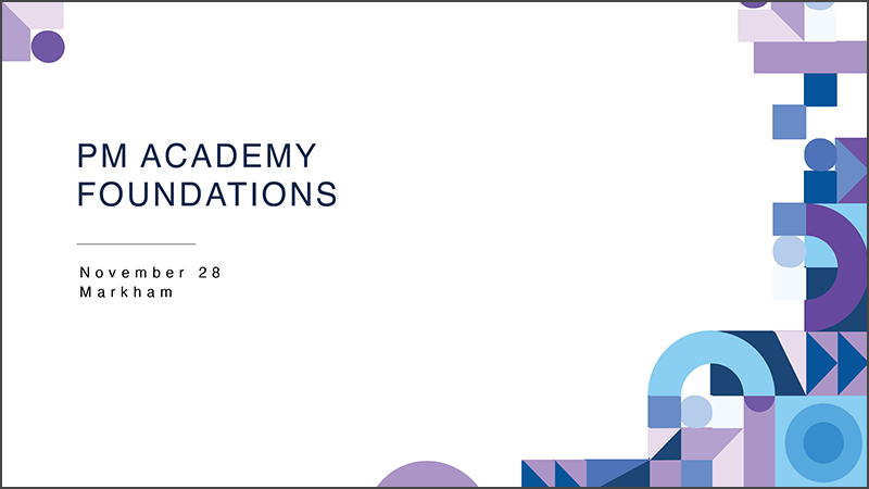 title slide from the PM Academy presentation deck